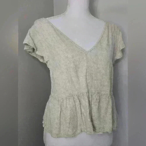Abercrombie & Fitch Linen Flutter Sleeve - Picture 1 of 11